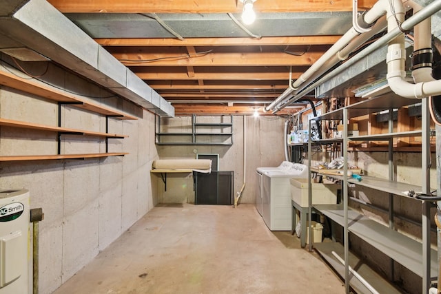110 Meadowbrook Ln Unit 110, Morris, IL 60450 - unfinished below grade area with washer and dryer and water heater