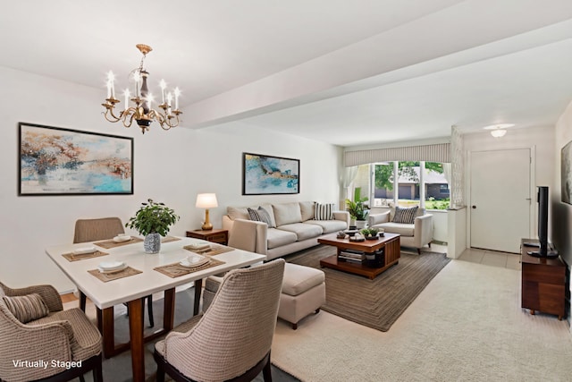 110 Meadowbrook Ln Unit 110, Morris, IL 60450 - dining space with a chandelier and light carpet