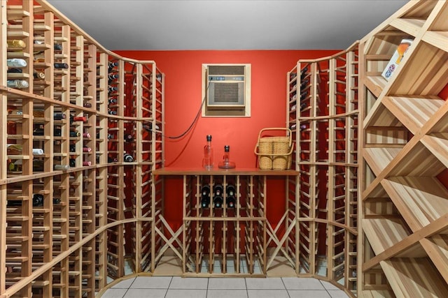 355 Myrtle St, Winnetka, IL 60093 - wine area with tile patterned flooring and a wall unit AC