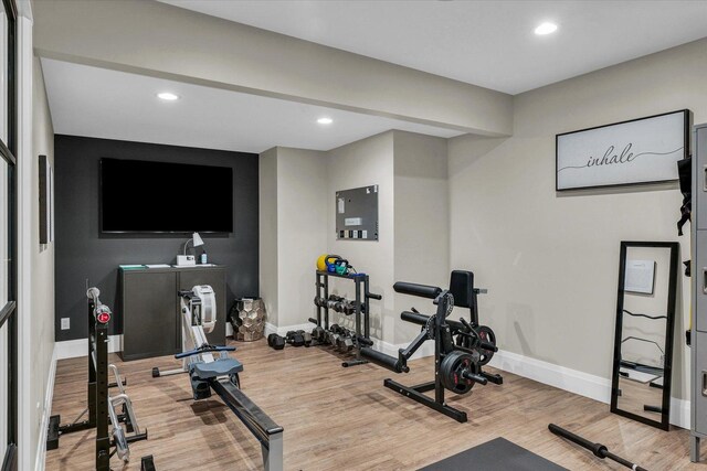 2611 Private Access 424, Mahomet, IL 61853 - exercise room with wood finished floors and recessed lighting