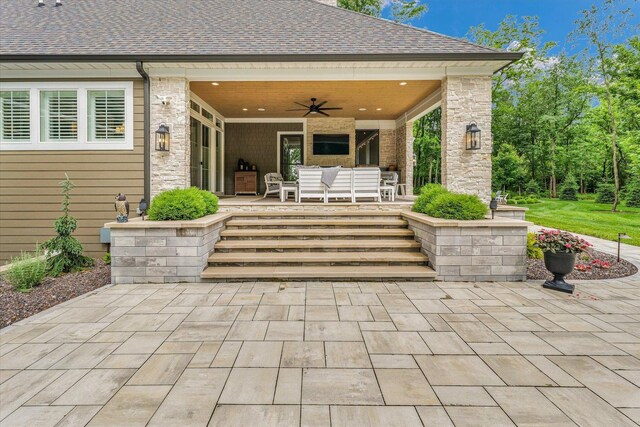 2611 Private Access 424, Mahomet, IL 61853 - view of patio / terrace featuring a ceiling fan and outdoor lounge area