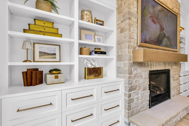 2611 Private Access 424, Mahomet, IL 61853 - detailed view of a fireplace and built in shelves