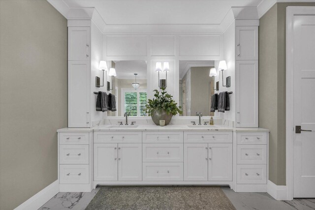 2611 Private Access 424, Mahomet, IL 61853 - bathroom with marble finish floors and double vanity