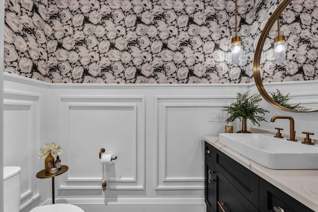 2611 Private Access 424, Mahomet, IL 61853 - bathroom featuring vanity and wallpapered walls