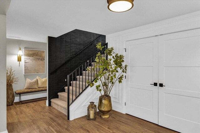 2611 Private Access 424, Mahomet, IL 61853 - entrance foyer with wood finished floors and stairway