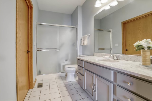 13504 S Buckthorn Ln, Plainfield, IL 60544 - full bath featuring vanity, tile patterned floors, and a stall shower