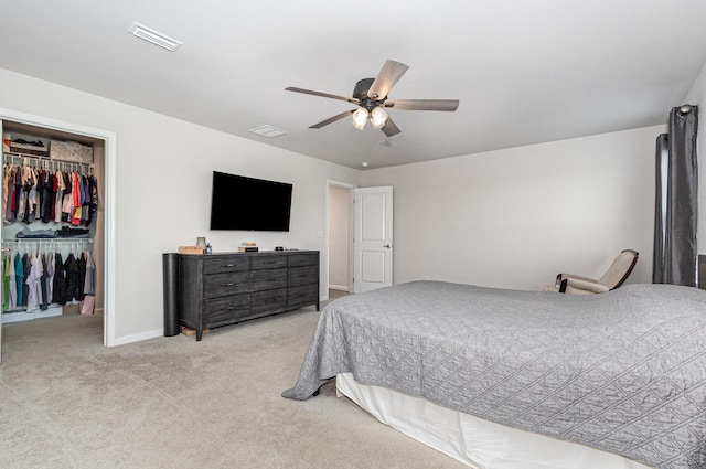 3068 Grande Trl, Yorkville, IL 60560 - bedroom featuring carpet floors, a closet, a walk in closet, and a ceiling fan