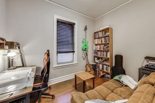 2150 W Coulter St, Chicago, IL 60608 - office space featuring crown molding and wood finished floors
