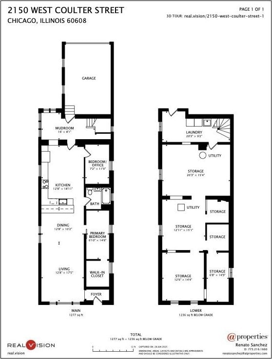 2150 W Coulter St, Chicago, IL 60608 - view of property floor plan