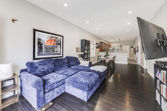 2150 W Coulter St, Chicago, IL 60608 - living room featuring recessed lighting and dark wood finished floors