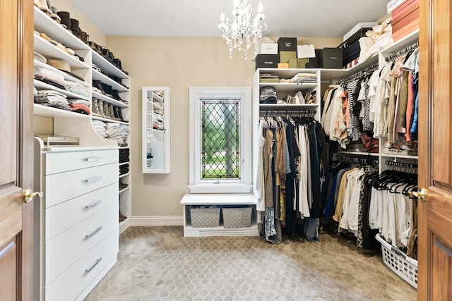 7N230 Sims Ln, Saint Charles, IL 60175 - spacious closet with a chandelier and light carpet