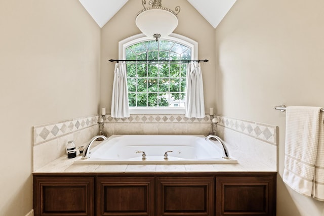 7N230 Sims Ln, Saint Charles, IL 60175 - full bathroom featuring vaulted ceiling and a jetted tub