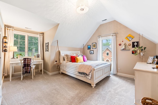 7N230 Sims Ln, Saint Charles, IL 60175 - bedroom with lofted ceiling and light colored carpet