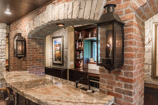 7N230 Sims Ln, Saint Charles, IL 60175 - bar with brick wall and a sink