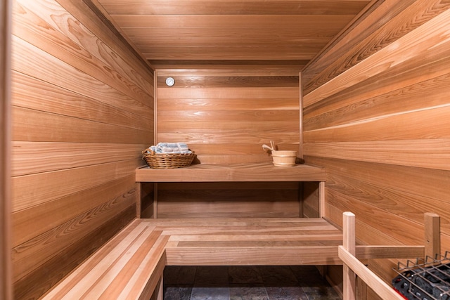 7N230 Sims Ln, Saint Charles, IL 60175 - sauna / steam room with wood walls and wood ceiling