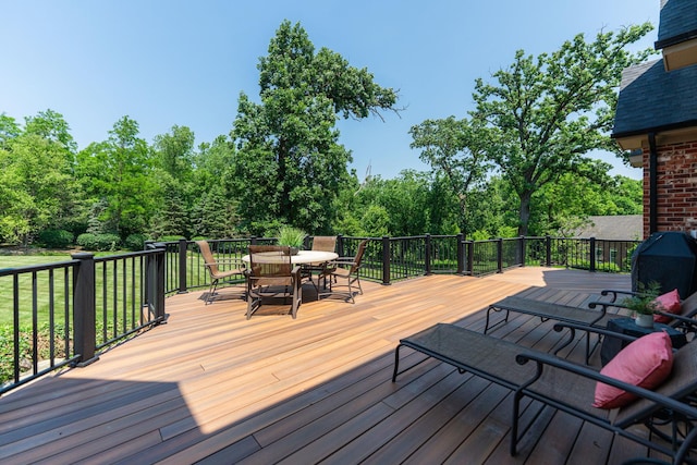 7N230 Sims Ln, Saint Charles, IL 60175 - wooden terrace with outdoor dining space