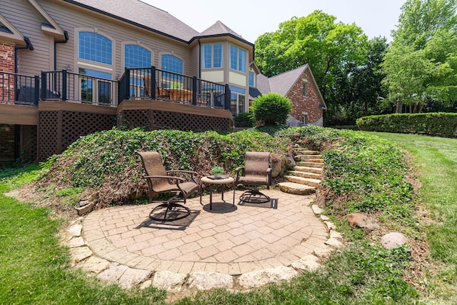 7N230 Sims Ln, Saint Charles, IL 60175 - view of patio / terrace with stairway and a wooden deck