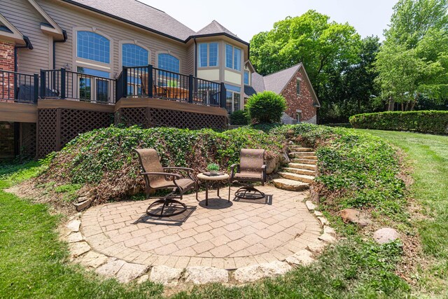 7N230 Sims Ln, Saint Charles, IL 60175 - view of patio / terrace with stairway and a wooden deck