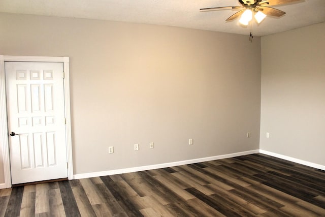 16666 Carle Springs Rd, Wapella, IL 61777 - unfurnished room featuring a ceiling fan and dark wood finished floors