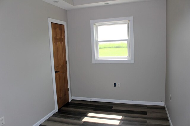 16666 Carle Springs Rd, Wapella, IL 61777 - spare room featuring dark wood-style floors and baseboards