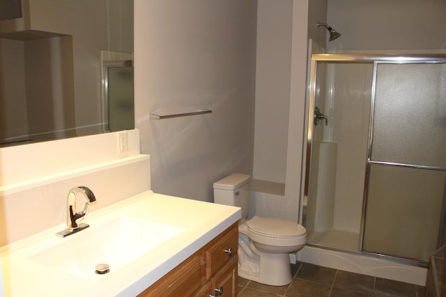 16666 Carle Springs Rd, Wapella, IL 61777 - full bath with a stall shower, tile patterned flooring, and vanity