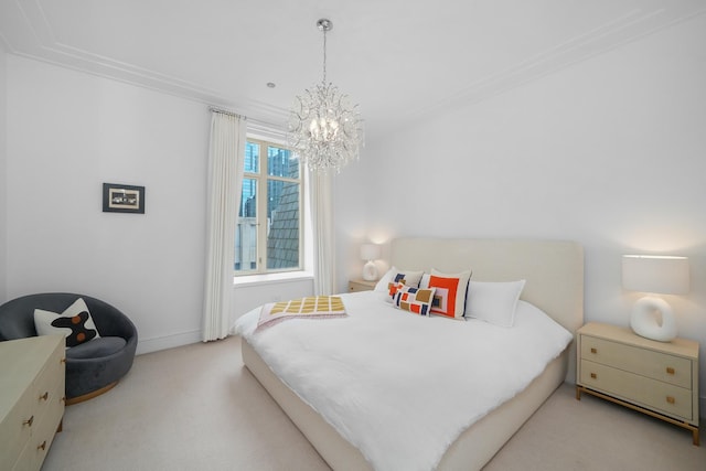 118 E Erie St Unit 14B, Chicago, IL 60611 - bedroom with a chandelier and carpet