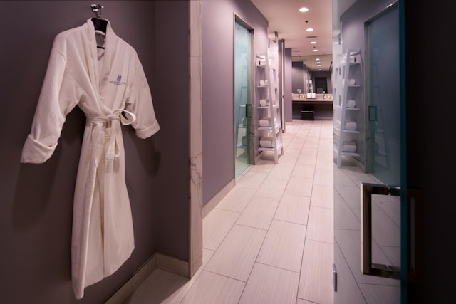 118 E Erie St Unit 14B, Chicago, IL 60611 - hall featuring recessed lighting and light tile patterned floors
