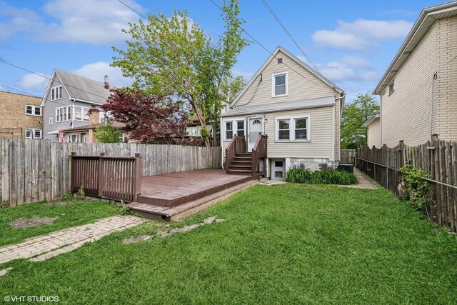 6317 W Cuyler Ave, Chicago, IL 60634 - back of house featuring a fenced backyard and a deck