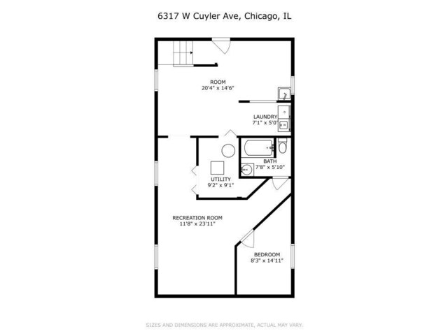 6317 W Cuyler Ave, Chicago, IL 60634 - view of room layout