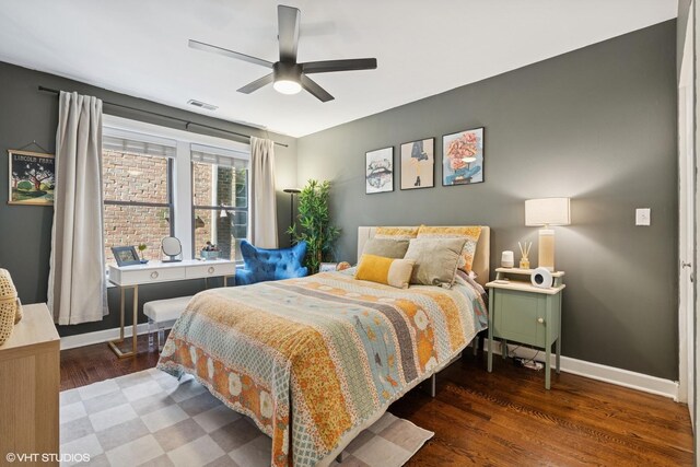 2128 N Hudson Ave Unit 204, Chicago, IL 60614 - bedroom with wood finished floors and a ceiling fan