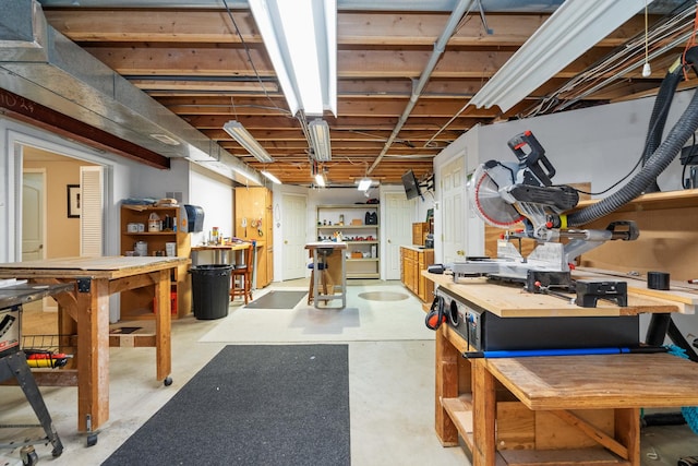 17815 Iroquois, Tinley Park, IL 60477 - unfinished basement with a workshop area