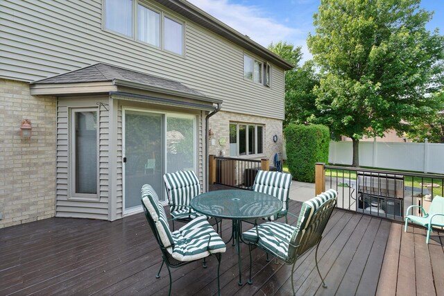 17815 Iroquois, Tinley Park, IL 60477 - wooden deck with outdoor dining area