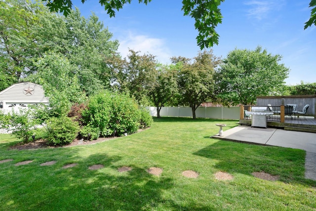 17815 Iroquois, Tinley Park, IL 60477 - view of yard featuring a deck and a patio
