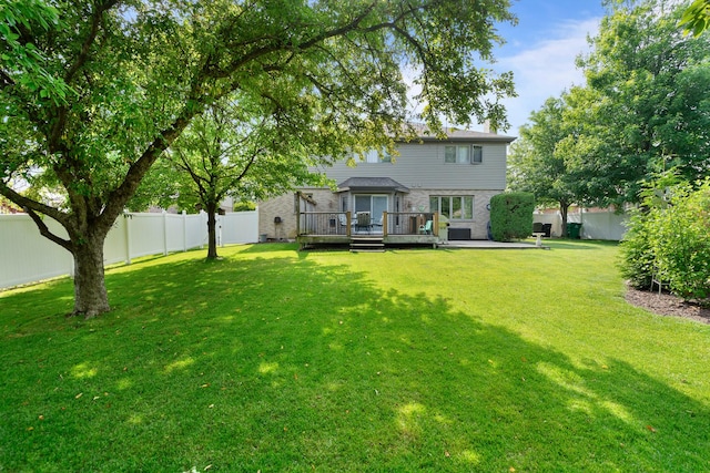 17815 Iroquois, Tinley Park, IL 60477 - back of house with a fenced backyard and a wooden deck