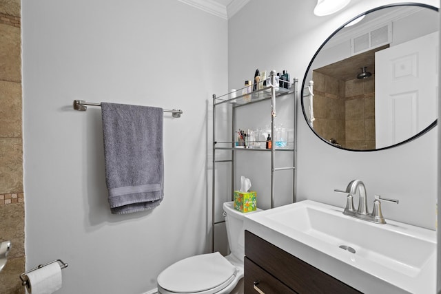 6401 W Home Ave Unit 6A, Worth, IL 60482 - full bath with crown molding, tiled shower, and vanity