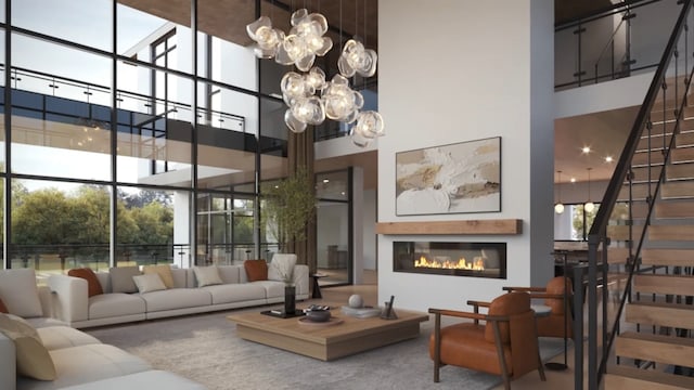 1322 Bull Valley Dr, Woodstock, IL 60098 - common area with a towering ceiling and stairs