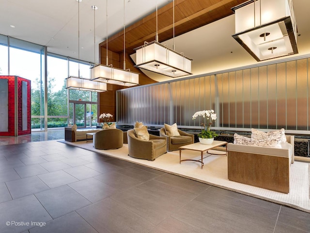 500 W Superior St Unit 1202, Chicago, IL 60654 - building lobby with floor to ceiling windows and a high ceiling