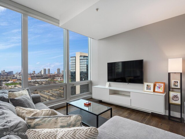 500 W Superior St Unit 1202, Chicago, IL 60654 - living area featuring wood finished floors and expansive windows