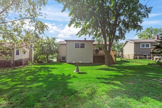 8826 Willow Rd, Hickory Hills, IL 60457 - fenced backyard featuring stairs and a deck