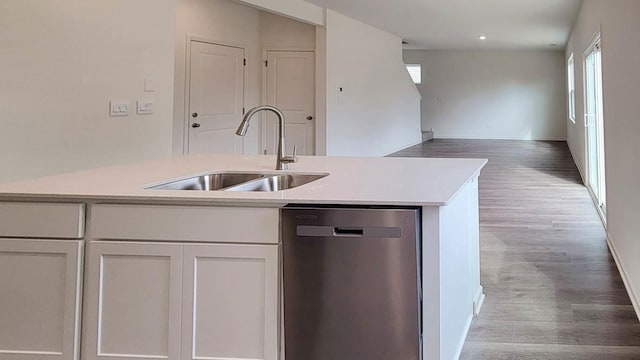 11300 Wildridge Ln, Huntley, IL 60142 - kitchen with stainless steel dishwasher, light wood-style floors, light countertops, healthy amount of natural light, and recessed lighting
