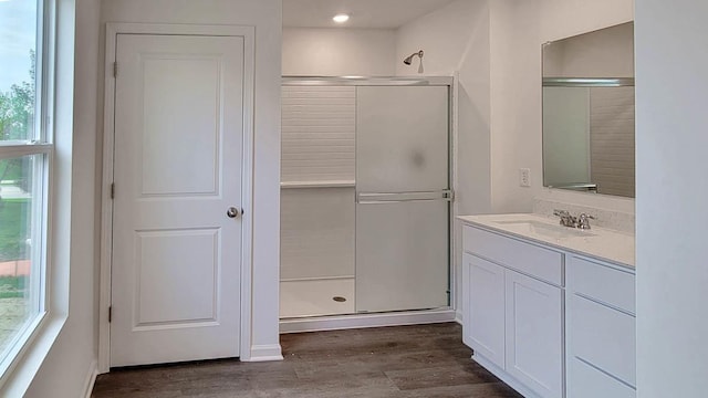11300 Wildridge Ln, Huntley, IL 60142 - full bath with a stall shower, vanity, and plenty of natural light