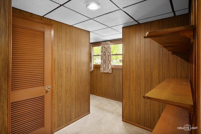2211 Birchwood Pkwy, Woodridge, IL 60517 - hall with wooden walls and light colored carpet