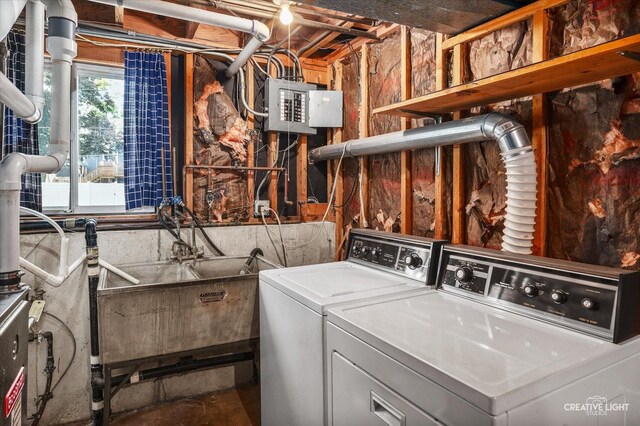 2211 Birchwood Pkwy, Woodridge, IL 60517 - laundry room featuring independent washer and dryer and electric panel
