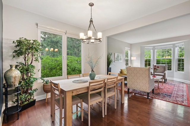 765 Providence Ln, Crystal Lake, IL 60012 - dining area with a chandelier, hardwood / wood-style flooring, and plenty of natural light
