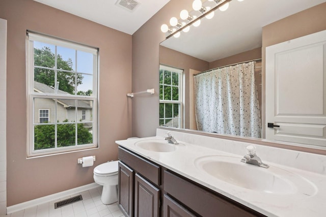 765 Providence Ln, Crystal Lake, IL 60012 - full bathroom with double vanity, tile patterned flooring, and a shower with shower curtain