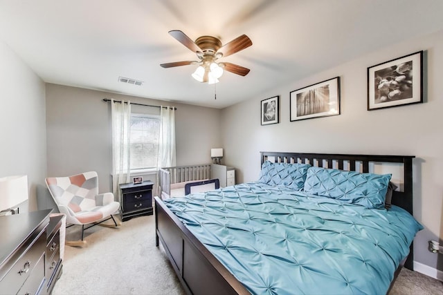 2406 Mallow Ct Unit V2, Schaumburg, IL 60194 - bedroom with light carpet and a ceiling fan