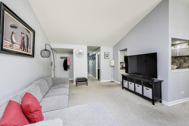 2406 Mallow Ct Unit V2, Schaumburg, IL 60194 - living area with light carpet and high vaulted ceiling