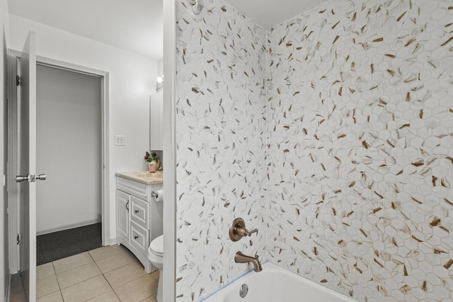 16401 Clark Ln, Tinley Park, IL 60477 - bathroom with vanity, tile patterned flooring, and shower / tub combination