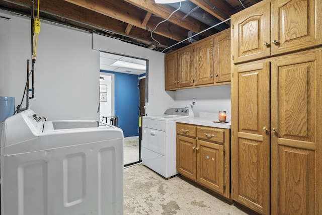 16401 Clark Ln, Tinley Park, IL 60477 - washroom featuring washing machine and clothes dryer and cabinet space