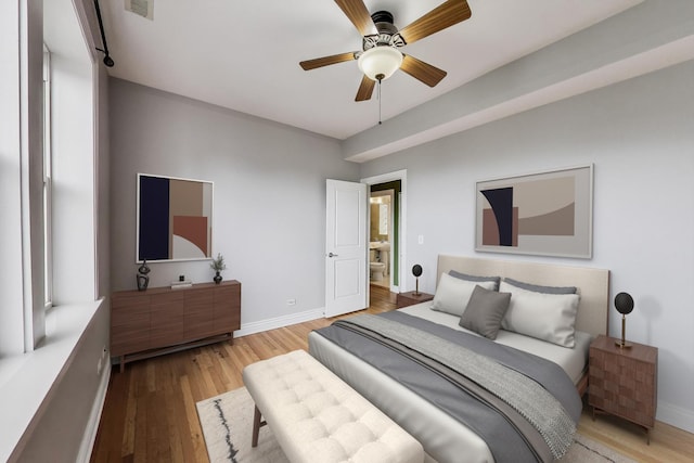 4333 N Troy St Unit 3E, Chicago, IL 60618 - bedroom featuring wood finished floors and ceiling fan